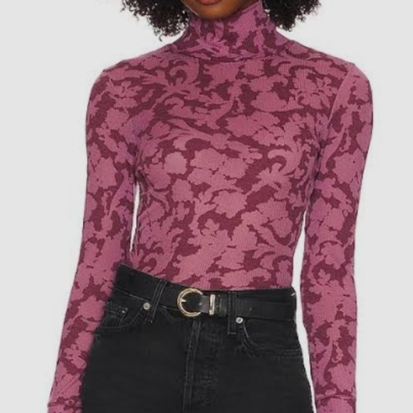 Free People Tops - Free People You & I Semi Sheer Mockneck Top in Acai Purple Size Small